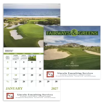 Fairways & Greens Wall Calendar - Stapled